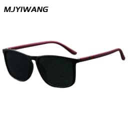 Mjyiwang Men Matte Square Polarized Sunglasses UV400 Blue Mirror Lens Anti Glare Driving Fishing Travel Outdoor Eyewear