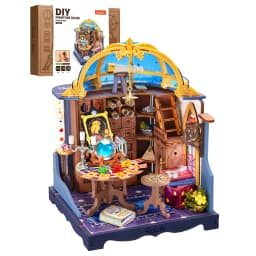 Rolife Wooden 3D Puzzle Toys - Rosa Salon DIY Miniature Dollhouse Model Building Kit with LED Light for Home Decor Holiday Gift for Adults Teens