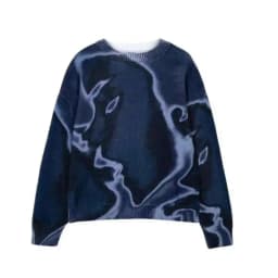 HKSH Spring New Men Tide 3D Printed Thick Needle Round Collar Sweater Fashion Niche Streetwear Y2K Sweatshirt Women Loose HK4362