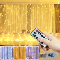 3M LED Curtain String Lights Fairy Decoration USB Holiday Garland Lamp 8 Mode For Home Garden Christmas Party New Year Wedding