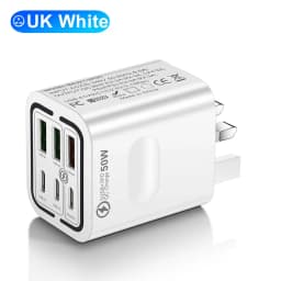 Total 100W 6 Ports Fast Charging EU/US/UK Plug Wall Charger For iPhone Samsung Xiaomi Huawei USB Phone Charger Adapter
