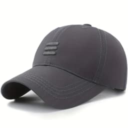 Solid Color Baseball Cap 3‑Bar Raised Embroidery Adjustable Back Closure Lightweight Sun‑Protective Hat for Fishing Travel Wear
