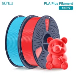 SUNLU 2Roll PLA Plus/Clear Filament 1.75mm +/- 0.02 mm 1kg Spool (2.2lbs) Neatly Arranged No Knot Filament Fit Most FDM Printer