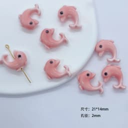 10pcs Dolphin Ceramic Beads for DIY Jewelry Making - Create Unique Bracelets Necklaces Earrings