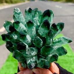 Pretty Green PHANTOM Crystal Cluster Rough Splicing Mineral Specimen