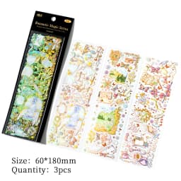 3 pcs/lot INS Laser Bronzing Stickers Adhesive Diy Sticker for Planner Diary Album Scrapbooking Stationery supplies