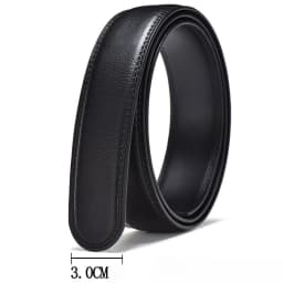 3.0 3.5cm Men Women's Automatic Buckle Belt Strips Blue Red White Black Coffee Belt without Buckle PU Leather Belt No Buckle