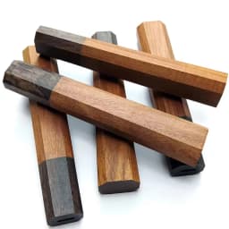 1piece Japanese Style Octagonal Handle for Kitchen Knife Handle,Red Kibao + Ebony Wood Knife Handle, Length 115mm Knife Handle