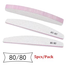 5Pcs Nail File Set Mix Color Professional Sandpaper Cuticle Remover 80/100/150/180/240 Grit Buffer Manicure Tool Kit