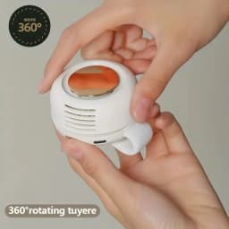 Portable Fan Mini Handheld Rechargeable Bladeless Electric Fan Clip Waist Fan Suitable for Outdoor Ventilation Desktop Small Fan