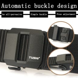 TUSHI Brand Classic High-End Elongated Thickened Men's Tactical Nylon Waist Belt Toothless Smooth Automatic Buckle Canvas Nylon
