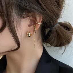 4Pcs Vintage Geometric Ear Cuff Set Korean Gold Color Irregular Ear Cuff Cute Cartilage No Pierced Clip Earrings Women's Jewelry