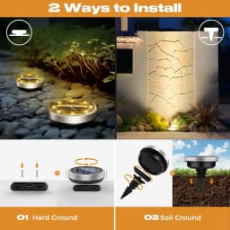 Solar Ground Lights IP65 Waterproof Solar Lights Outdoor Solar Garden Lights In-Ground Landscape Lights for Yard Lawn Patio Deck