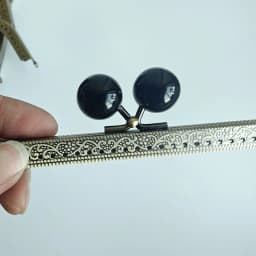 10pcs 20.5cm Big Candy Bead Metal Purse Frame Square Embossed Antique Bronze Lace Coin Purse Frame Kiss Clasp Accessory
