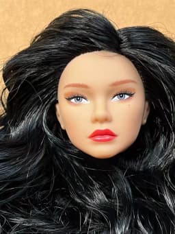 1/6 Coffee Beige Superwhite Skin Doll Heads Candy Color Hair Heads Collective Female Doll Figure Toys