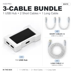 HMLAB ZNEO Gaming USB Hub - 2-to-3 Port, 8K Hz, Independent Power, With Screen, Trendy for Gaming Ambience Desk Setup