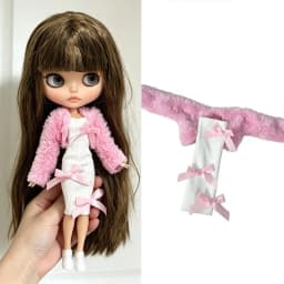 For Blythe Doll Outfit Clothes Luxury Checkered Coat Dress Set Sweet Princess Bowknot Skirt Clothing For Barbies OB24 Small 1/6