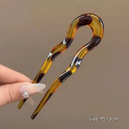 Simple U-Shape Hair Stick French Style Plastic Chignon Pins Hair Forks For Women Girls Summer Bun Styling Tools