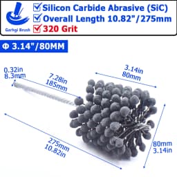 320Grit Cylinder Hone Ball Brush Tool Silicon Carbide Metal Engine Valve Guides Deburring Carbon Removal Crosshatching Polishing