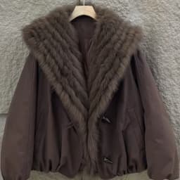 Fur Jackets Winter Natural Real Fox Fur Coat Detachable Collar Short Coat Women Loose White Duck Down Jacket Warm Fur Parka