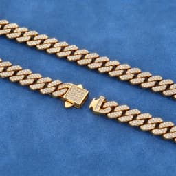 Nuoya Moissanite Cuban Chain 8mm 2 Rows Prong Iced Out VVS1 Stainless Steel Cuban Necklace Spring Clasp Bracelet Fine Jewelry