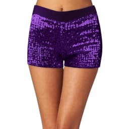 Women Sequins Shorts High Waisted Vintage Disco Dance Hot Pants Shiny Glitter Jazz Nightclub Mini Short Stretch Summer Shorts