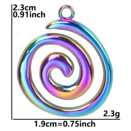 6Pcs/Lot Stainless Steel Round Vortex Sea Conch Shell Charms Spiral Swirl Pendant подвески For Jewelry Findings Accessories
