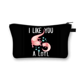 Cute Animal Sea Otters Axolotl / Ferret Pattern Cosmetic Bag Women Makeup Bags Zipper Cosmetic Cases Girl's Lipstick Holder Gift