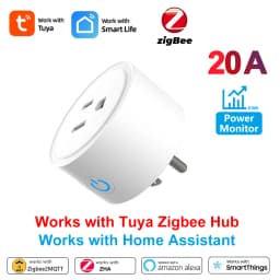 Tuya Smart Plug WiFi / Zigbee US Socket 20A With Power Monitor Timing Outlet Smart Life App Control Works with Alexa Google Home