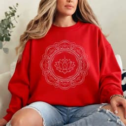 Mandala Sweatshirt for Women Men Boho Spiritual Pullover Cozy Yoga Meditation Sweater Artistic Geometric Pattern Gift Pullover