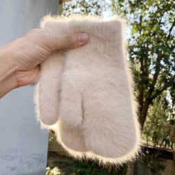 Rabbit Wool Full Fingers Gloves For Men Women Korean Winter Warm Mittens Gloves Ladies Solid Color Thicken Five Finger Gloves