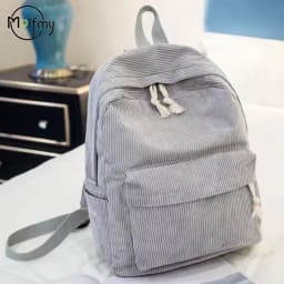 1pcs Personalized Backpack Large Capacity Corduroy Schoolbag Hand-Made Unique Name Custom Multicolor Rope Yarn Color Decoration