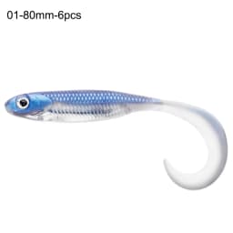 5pcs/6pcs Silicone Soft Lures 80mm 100mm Artificial Fishing Soft Lures Grub Tail Shad Swimbait Rubber Fishing Baits For Bass