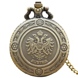 Vintage Bronze Clamshell Double Eagle Nurse Relief Necklace Quartz Pocket Watch Gift Universal For Male And Female Students