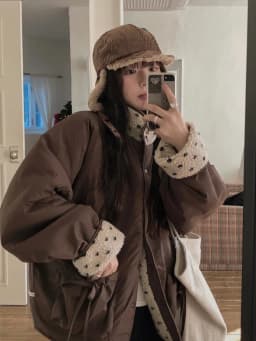 Chic Double-Sided Lamb Velvet Jacket for Women Winter Anti-Aging Cotton Clothes Single Row Button Multi-Pocket Cotton Coat