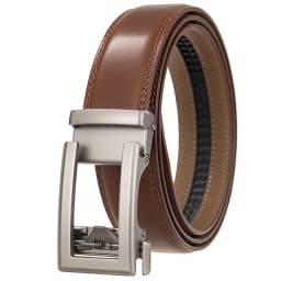 Brown Coffee Black Grass Green Men's Belt Automatic Ratchet Buckle Luxury Brand Genuine Leather Belt Men Ceinture Homme B64