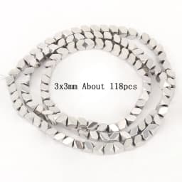 Natural Silver Color Hematite Stone Cylinder Irregular Loose Round Beads For DIY Jewelry Making Bracelet Earring Accessories