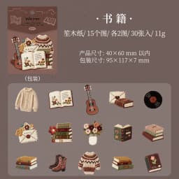 Journal GO 30pcs Creative Embossed Sweet Little Things Stickers for Card Photo Frame Decor Scrapbook Collage Handmade Materials