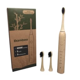 Sonic Electric Toothbrush Eco-friendly Bamboo Smart 5 Mode USB Fast Charge IPX7 Waterproof Soft Home Teeth Whitening Gift Set