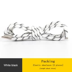 Round Elastic Shoelaces for Sneakers Metal Head Shoe Laces Outdoor Leisure Shoelace for Women Man Shoestrings Accessories 1 Pair