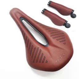 Retro Bicycle Saddle MTB Bike Saddle 155mm with Bike Bar Tape Road Bike Bicycle Brown Color / Steel Saddle Rails Bicycle Cycling