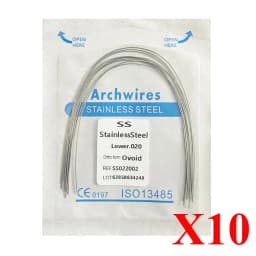 10pack AG Dental Arch Wires Orthodontic Super Elastic NITI Round Rectangle Archwire Lower/Upper 012/014/016/018/020/16x16/16x22