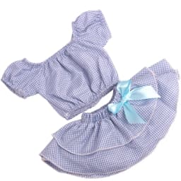 18 Inch Doll Girl Plaid Set, One or Two on Top, Fresh Color Matching Set, Fashionable Doll, Summer Minimalist Outfit Accessories