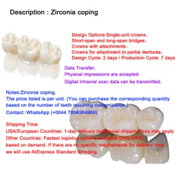 OEM Custom Dentures Fixed Restorations CAD/CAM Multilayered Zirconia IPS e.Max Veneer Post PFM Co-Cr Alloy FMC Bridge