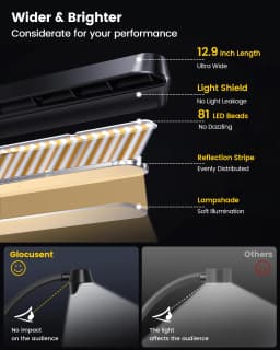 Glocusent Foldable Long-Lasting Clip on Dimmable Brightness Adjustable Led Music Stand Light Piano Musical Sheet Lamp