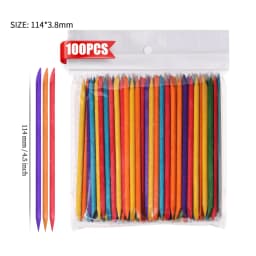 100Pcs Orange Wood Sticks for Nails Double Sided Cuticle Pusher Remover Nail Art Manicure Pedicure Tool for Manicure Pedicure