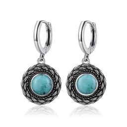 New Elegant Natural Kyanite S925 Silver Drop Earrings for Women Vintage Jewelry Wedding Engagement Hoop Earrings Gifts