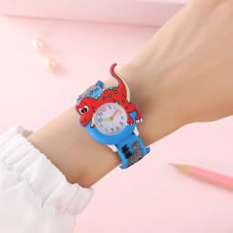 Kids Dinosaur Watch Cartoon T-Rex Silicone Strap Hypoallergenic Watch for Boys & Girls Prehistoric Adventure Gift
