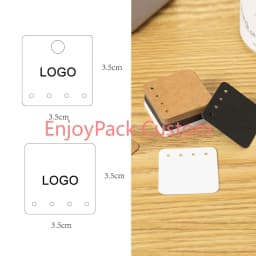 100Pieces Customize Personalize Logo Print Paper Jewelry Thank You Necklace Earring Holder Cards Packing Display Stand Wholesale