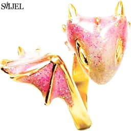 SMJEL Vintage Animal Shape Adjustable Ring Punk Ancient Dragon Rings Thai Silver Boyfriend Jewelry Unique Snake Ring Bijoux 2025